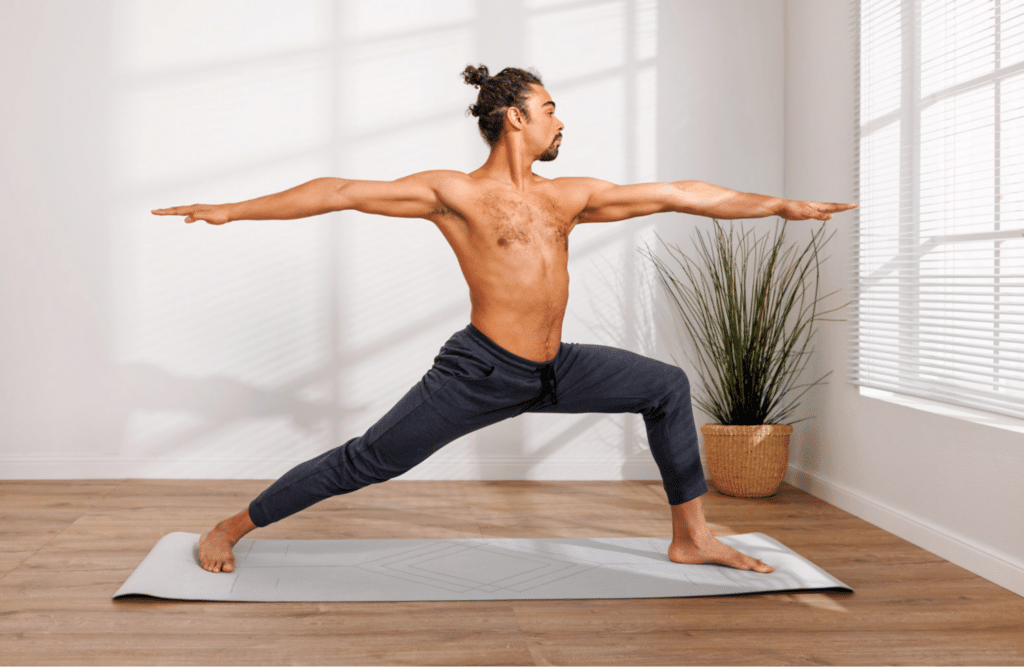 Una imagen del guerrero espiritual en posición de yoga.